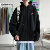 2026秋冬彩虹印花宽松加绒连帽卫衣大码情侣A025-W132-P50控68，男装卫衣，电商A025