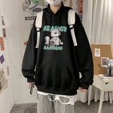 2026冬装新款字母小熊宽松连帽加绒大码卫衣A025-W127-P50控68，男装卫衣，电商A025
