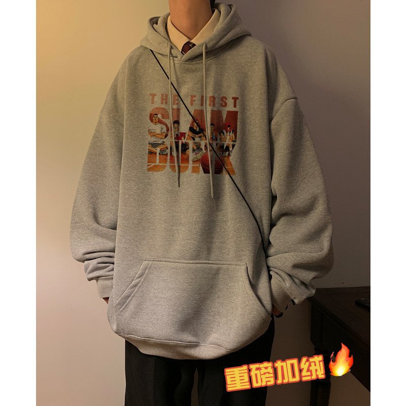 重磅加绒加厚直播品质大板型2022款篮球少年连帽卫衣W571-P60,男装卫衣,电商A025