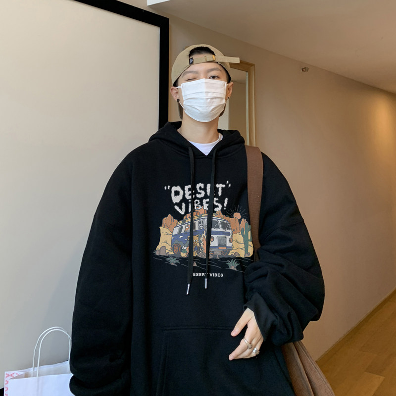 2026秋装新款沙漠汽车宽松情侣休闲连帽卫衣A025-W525-P50控68,男装卫衣,电商A025