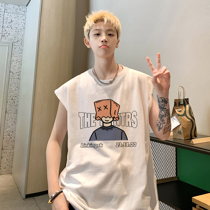 @2025夏hiphop嘻哈潮牌背心休闲无袖t恤坎肩A025-B329-P25控38,男装背心/马甲,电商A025