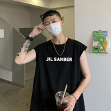2026夏个性字母印花背心宽松无袖t恤运动坎肩A025-B300-P25控38，男装背心/马甲，电商A025