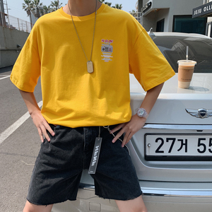 2026夏装复古字母印花宽松圆领短袖T恤潮tee A025-T706-P30 控39图片