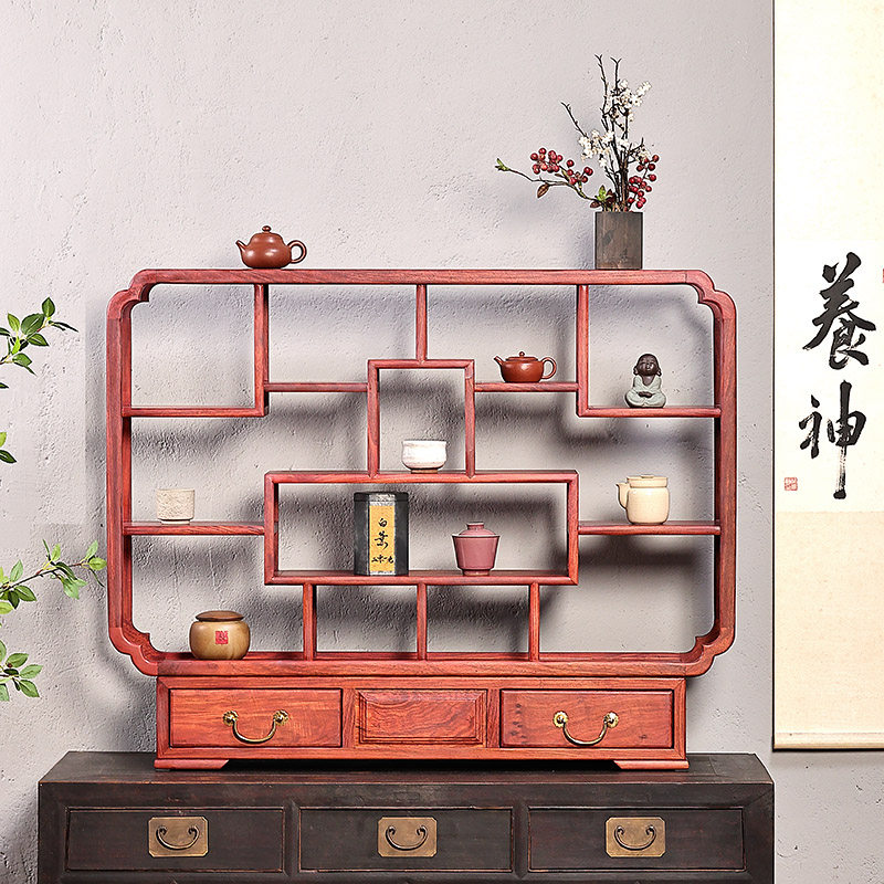 茶具博古架台式茶壶茶杯摆件紫砂壶小型壁挂式桌面小收纳置物架子,餐饮具,茶具架,淘宝优惠券,粉丝福利购,淘宝优惠卷