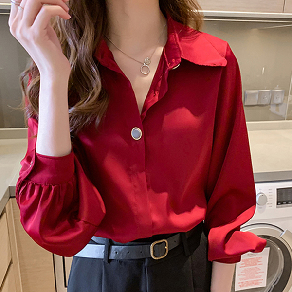 White shirt women's spring 2020 new fashion foreign style design sense minority long sleeve top bottom chiffon shirt trend