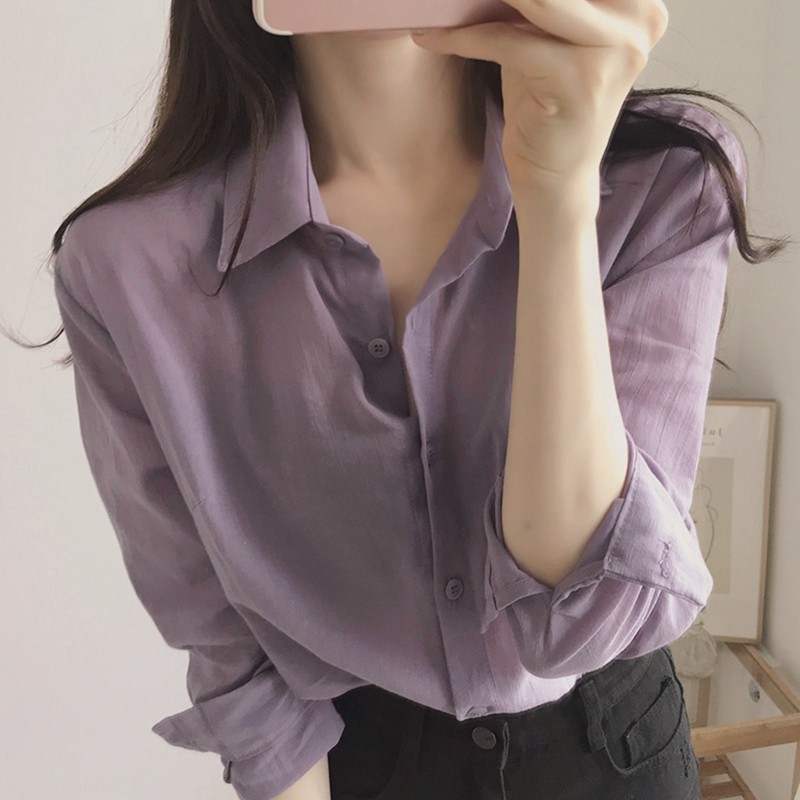 Summer 2021 new women's long sleeve loose shirt top anti ultraviolet thin shirt sunscreen coat