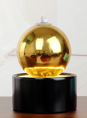 金色球体水景桌面摆件装饰灯