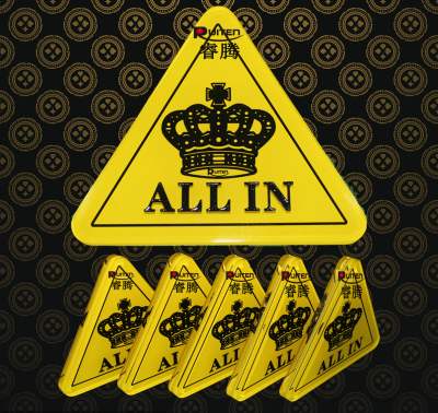 大三角形德州扑克 all in牌 全押牌 ALL IN压牌器 庄码，庄片