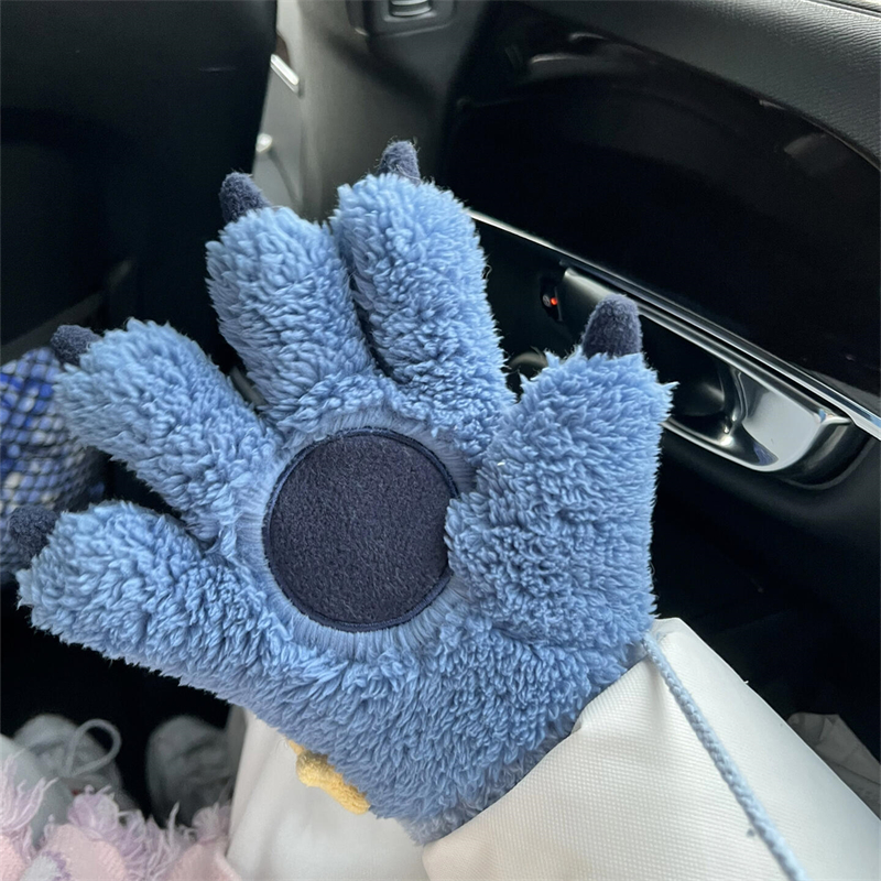 史迪仔毛绒爪子手套可爱女款