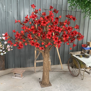 仿真木棉花树玉兰花树大型假花商场室内装饰摆放仿真树橱窗美陈