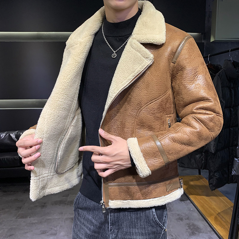 店主风2025冬季新款大码皮毛一体休闲夹克外套男D209A-PT581-P245,男装夹克,电商D209A