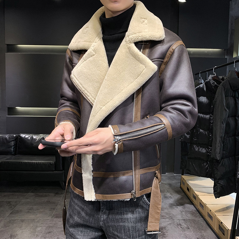 店主风2025冬季新款大码皮毛一体夹克外套男D209A-PT8808-P265,男装夹克,电商D209A