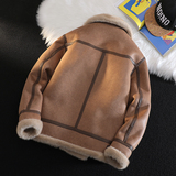 绒毯风25年冬季新款皮毛一体加绒加厚夹克男外套D209A-PT555-P330，男装夹克，电商D209A