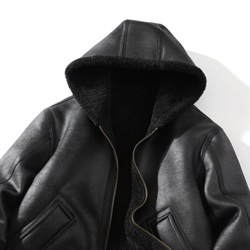 25年冬季新款皮毛一体加绒加厚夹克男外套D209A-PT5858-P265两色,男装夹克,电商D209A