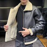 店主风2025冬季新款大码皮毛一体休闲夹克外套男D209A-PT789-P245，男装夹克，电商D209A