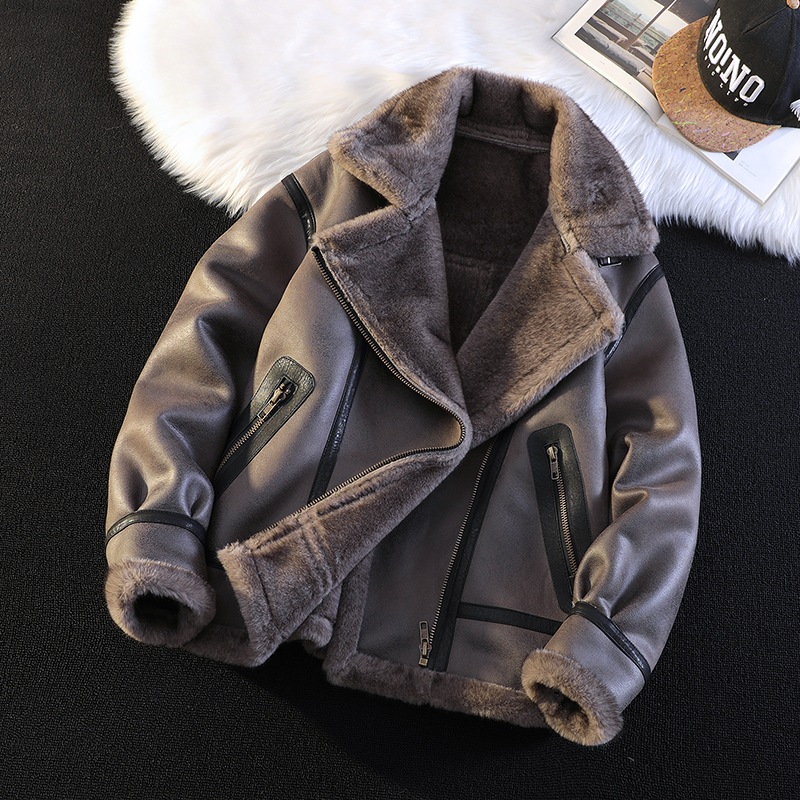 25年冬季新款高端皮毛一体加绒加厚夹克男外套D209A-PT555A-P330，男装夹克，电商D209A