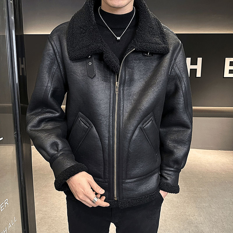 店主风25年冬季新款皮毛一体加绒夹克男外套D209A-PT588A-P245,男装夹克,电商D209A