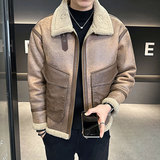 店主风2025冬季新款大码皮毛一体休闲夹克外套D209A-PT8818-P245，男装夹克，电商D209A