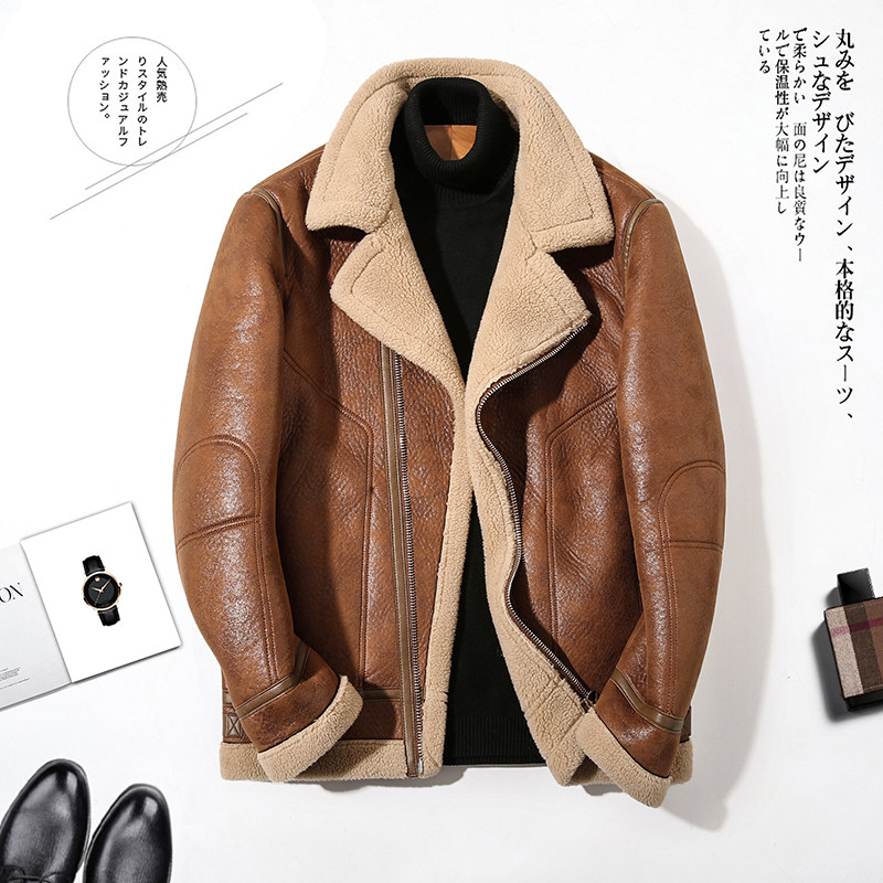 2025冬季新款大码皮毛一体休闲夹克外套男 D209A-PT581-P245图片