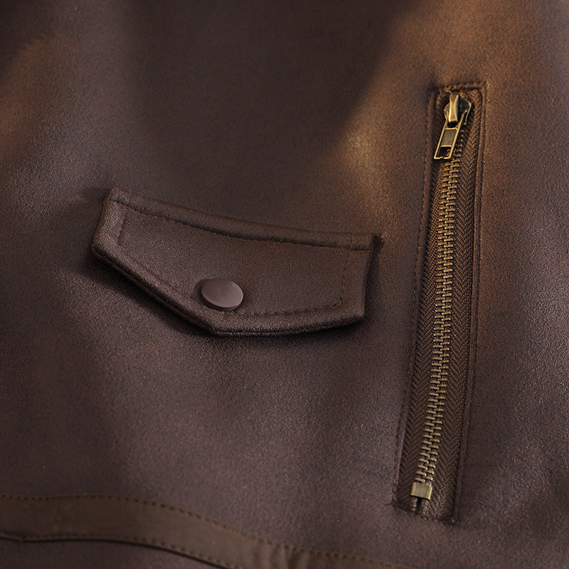 绒毯风25年冬季新款皮毛一体加绒加厚夹克男外套D209A-PT111-P330,男装夹克,电商D209A