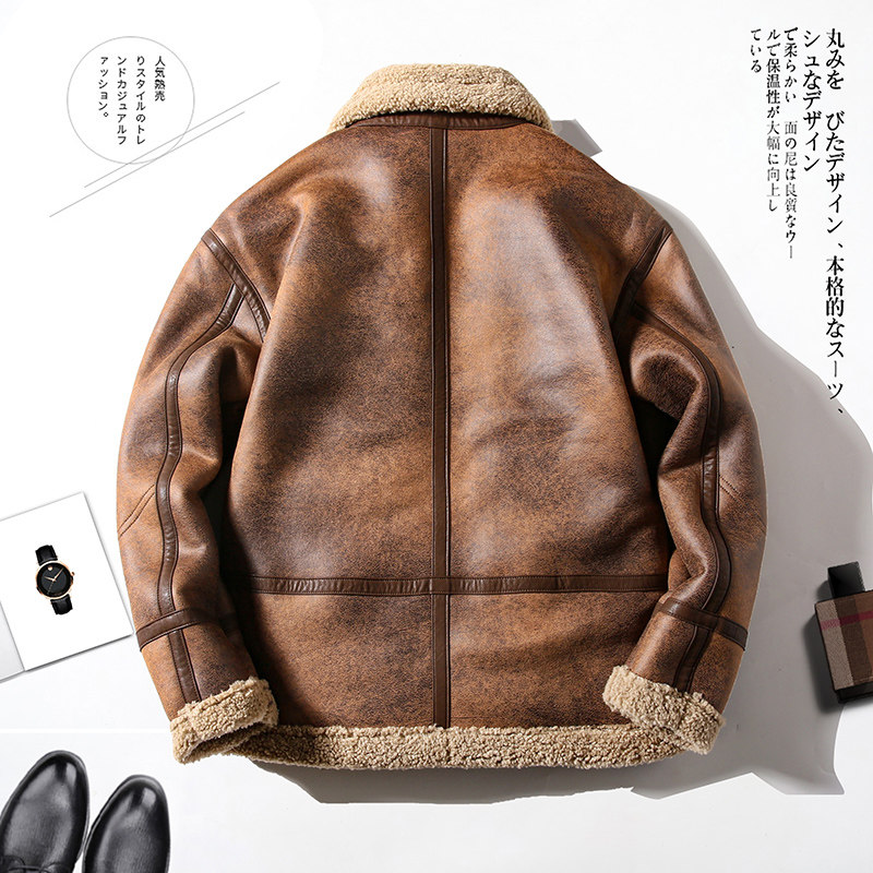 2025年冬季新款大码皮毛一体休闲夹克外套男D209A-PT8818-P245,男装夹克,电商D209A