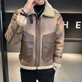店主风2025冬季新款大码皮毛一体休闲夹克外套D209A-PT8818-P245，男装夹克，电商D209A
