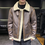 店主风2025冬季新款大码皮毛一体休闲夹克外套男D209A-PT918-P245，男装夹克，电商D209A