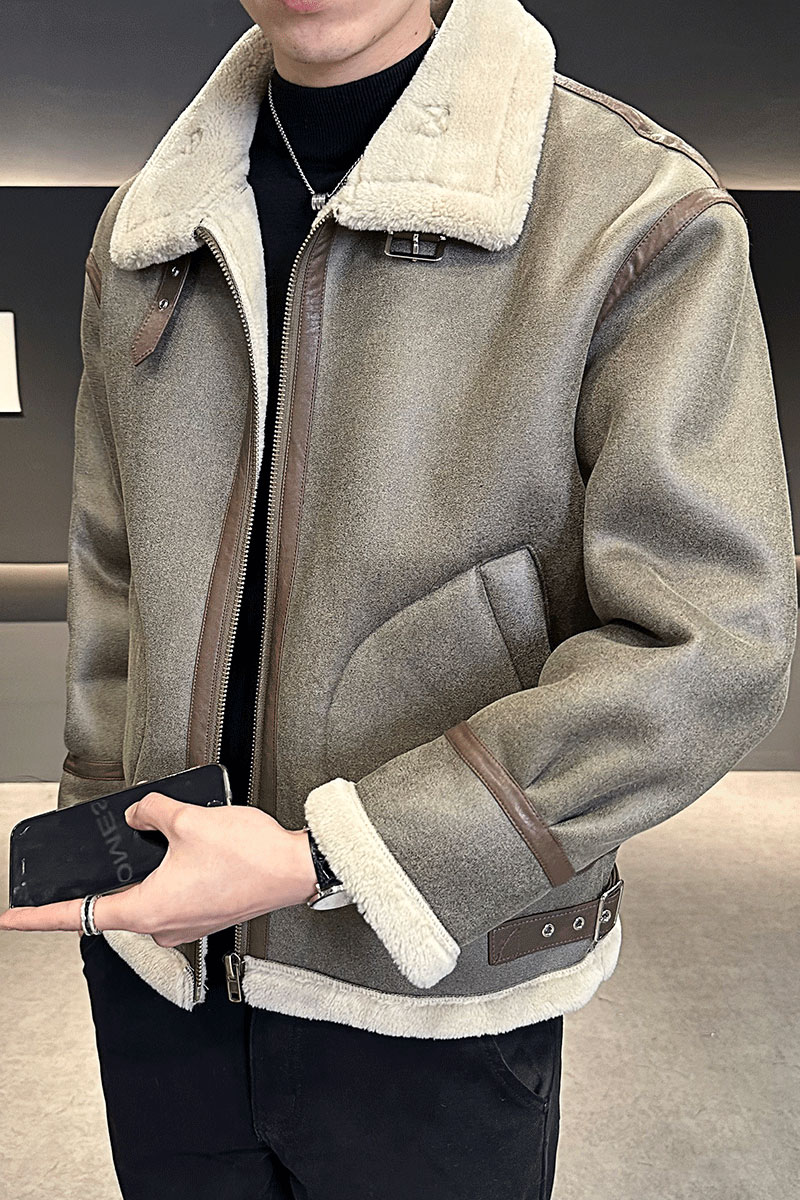 店主风25年冬季新款皮毛一体加绒加厚夹克外套D209A-PT222-P245,男装夹克,电商D209A