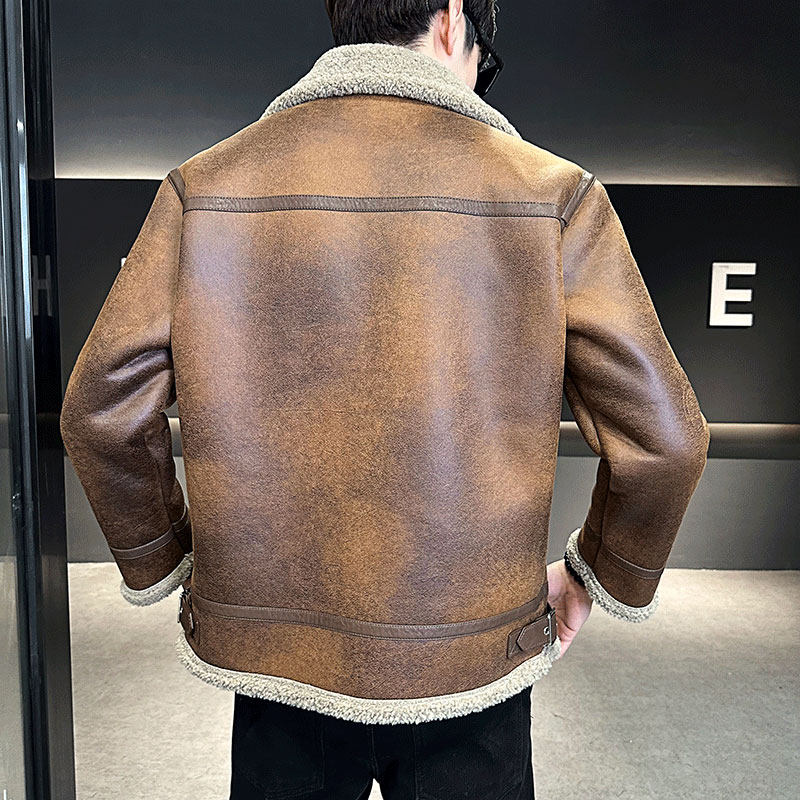 店主风2025年冬季新款皮毛一体休闲夹克外套D209A-PT587-P245,男装夹克,电商D209A