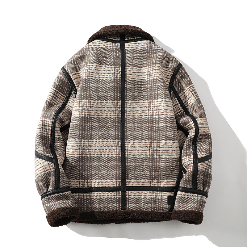 25年冬季新款皮毛一体格子绒保暖夹克外套D209A-PT589A-P255控358,男装夹克,电商D209A