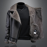 25年冬季新款高端皮毛一体加绒加厚夹克男外套D209A-PT555A-P330，男装夹克，电商D209A