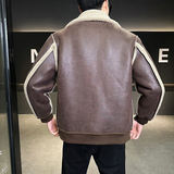 25年冬季新款皮毛一体加绒加厚夹克男外套D209A-PT669-P255两色，男装夹克，电商D209A