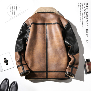 2025年冬季新款大码皮毛一体休闲夹克外套男 D209A-PT999-P255图片