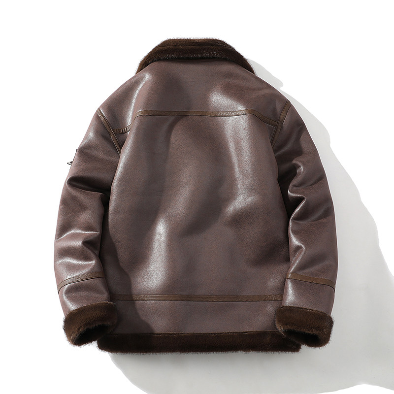25年冬季新款高端皮毛一体加绒加厚夹克男外套D209A-PT089-P330,男装夹克,电商D209A