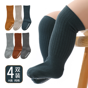 婴儿袜子春秋薄款 1一3岁 纯棉袜女男童袜宝宝中筒袜防滑堆堆袜韩版