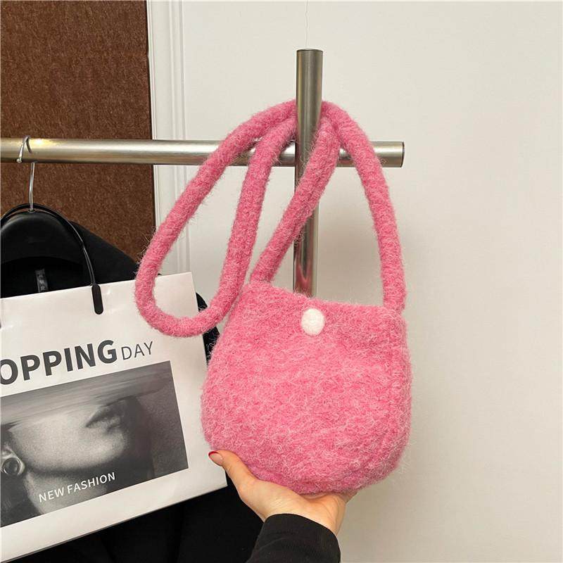 2025新款大容量水桶包毛呢蛋壳包港风少女斜挎包马卡龙色单肩包潮,箱包皮具/热销女包/男包,通用款女包,淘宝优惠券,粉丝福利购,淘宝优惠卷