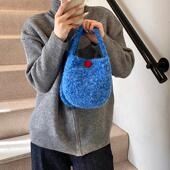 2024日韩新款 毛呢蛋壳包手机包港风少女单肩包斜挎包ins百搭学生