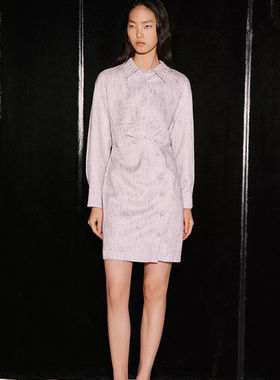 恩裳COVER春秋款定制轻奢华感不规则门襟小香风连衣裙