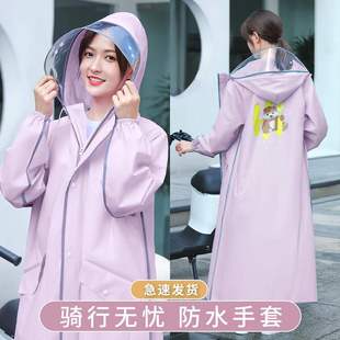 雨衣女款 电动电瓶车单人连体成人防雨雨披 长款 全身防暴雨新款