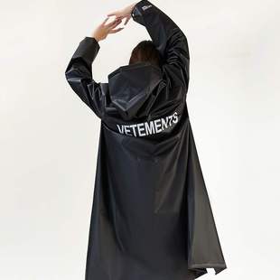 云朵精灵外贸eva雨衣欧美潮牌VETEMENTS字母男女宽松潮流雨披