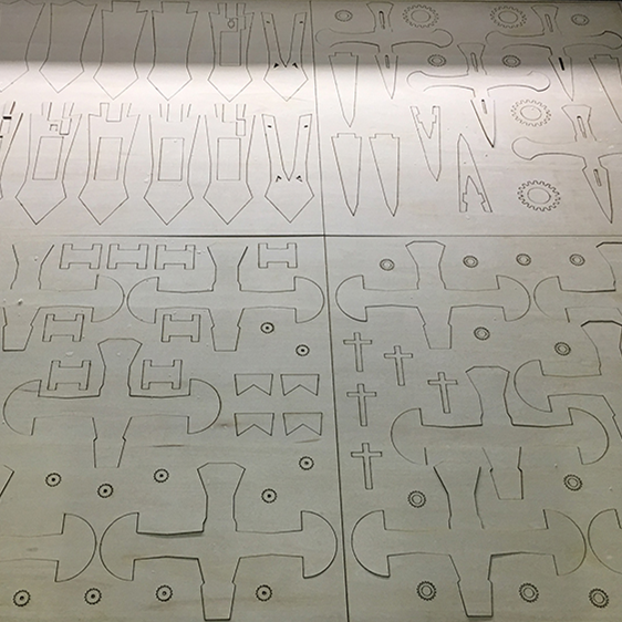 激光切割椴木层板烧板定制模型航模雕刻木加工建筑模型亚克力创客