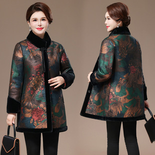 200斤中老年人女装胖妈妈棉袄加肥加大码奶奶秋冬装加绒外套高贵