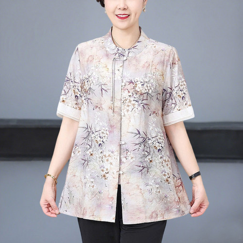 妈妈大码女装200斤夏装衬衫上衣