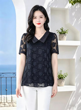 特大码女装夏装短袖雪纺衫200斤