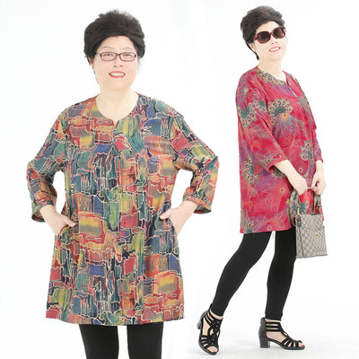 胖妈妈春夏装洋气连衣裙加肥