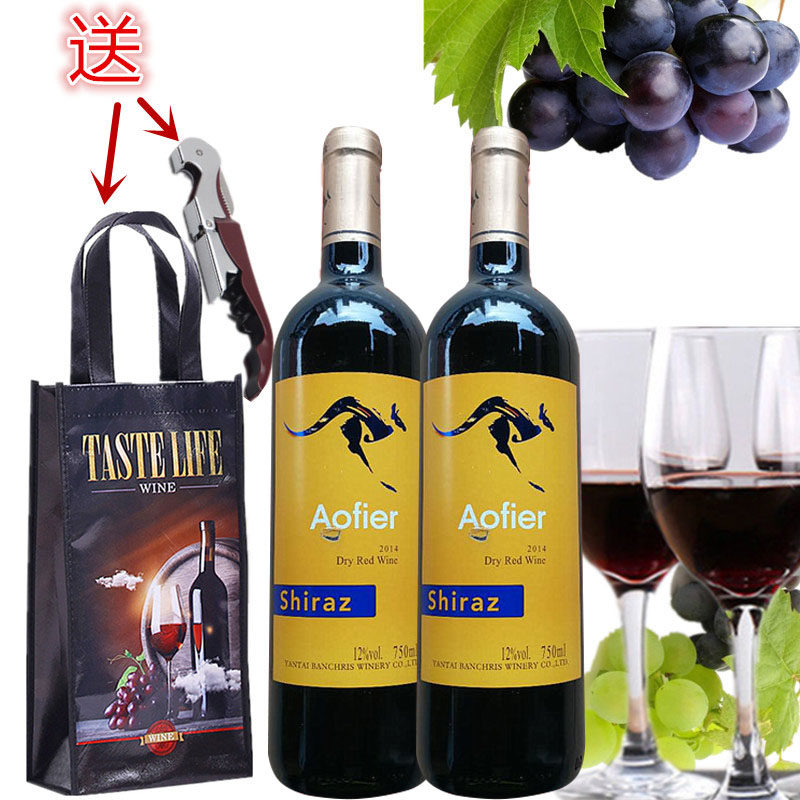 清货处理红酒澳斐西拉干红葡萄酒2瓶价优质葡萄酒送礼接待推荐酒