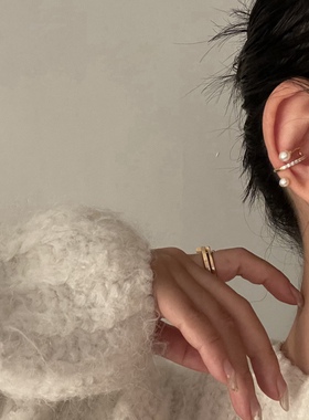 Lula.studio | 设计感冷淡耳夹无耳洞耳骨夹气质简约波浪耳饰