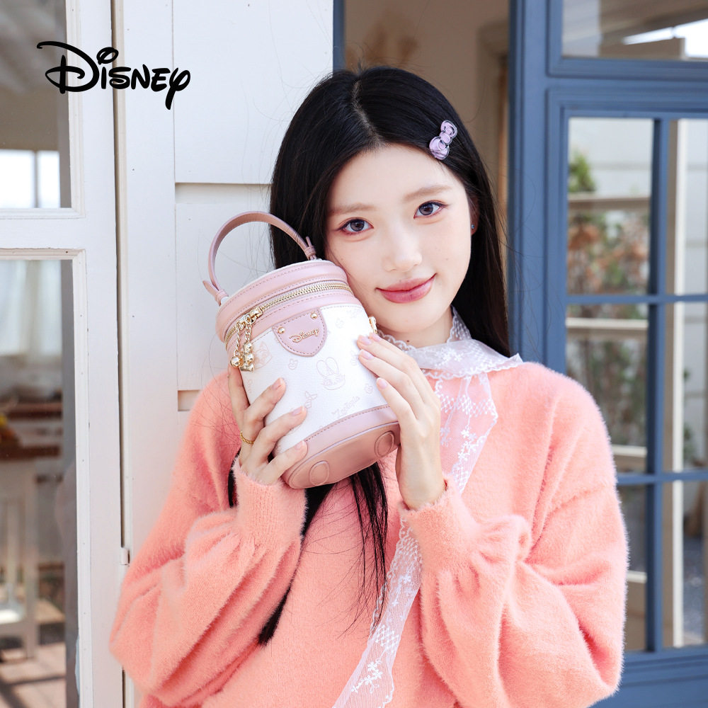 迪士尼新款女生皮包 疯狂动物城单肩包女士甜系列百搭手提水桶包