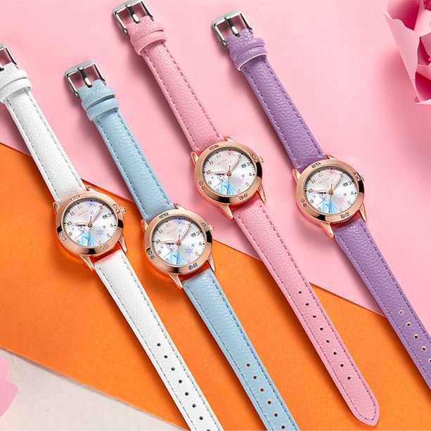 迪士尼儿童手表艾莎公主表小学生女孩女生小表盘夜光防水电子表潮