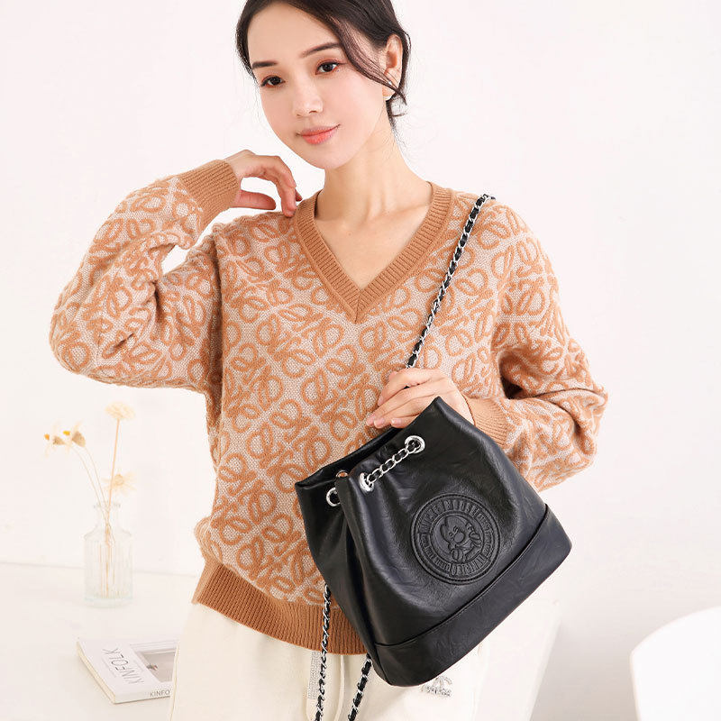 Disney/迪士尼链条背包高级感大容量印花双肩背包气质女士单肩包